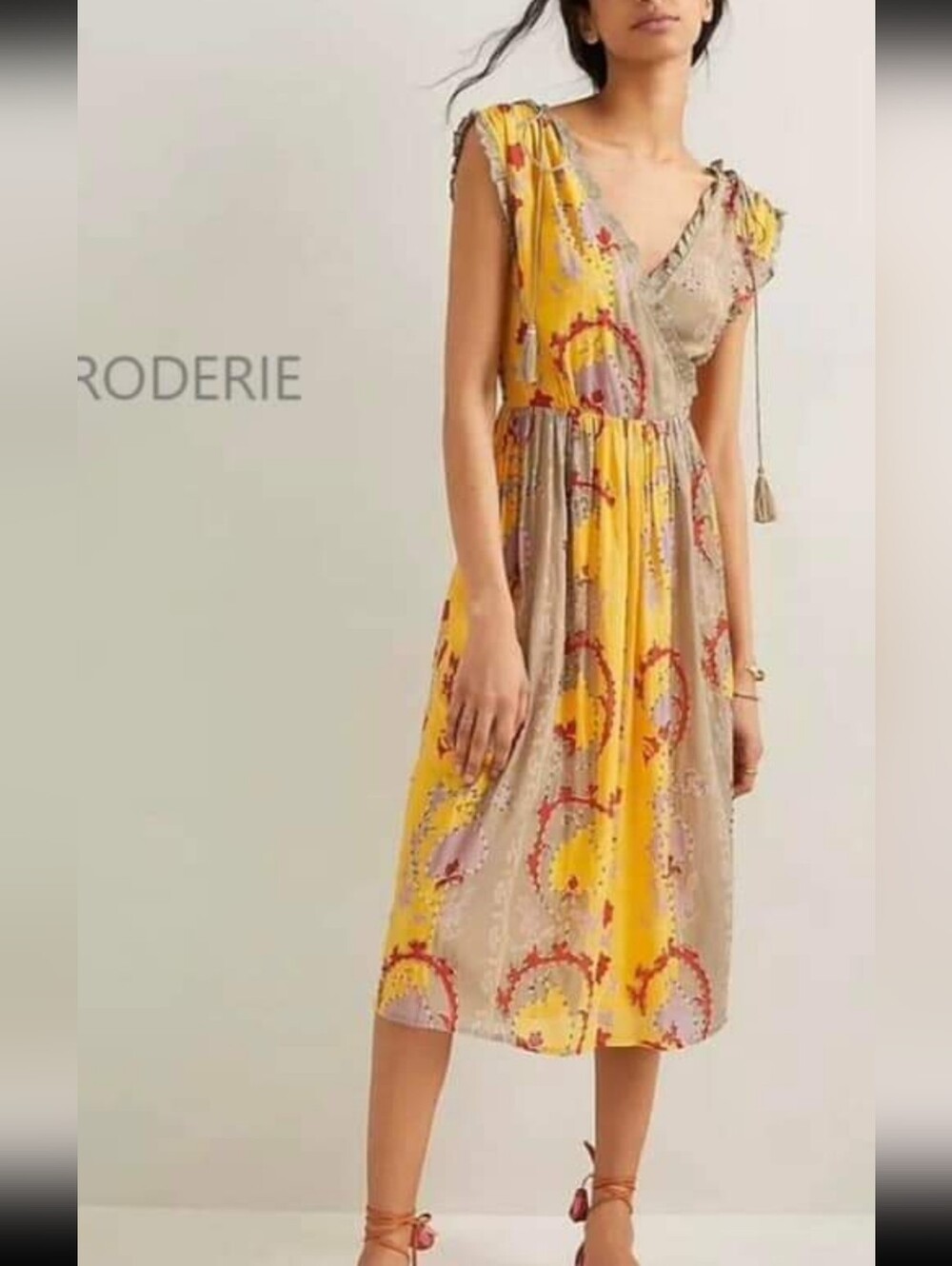 EUC Anthropologie LeTuebe Beaded Midi Dress